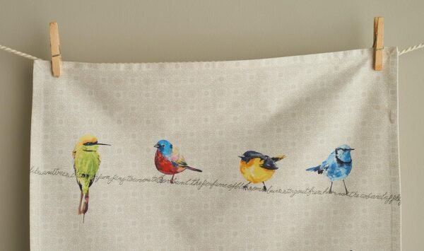 Maison d' Hermine Birdies On Wire 100% Cotton Set of 2 Multi-Purpose Kitchen Soft Absorbent Dish Towels | Tea , Bar Towels (20 Inch by 27.50 Inch) - Image 3