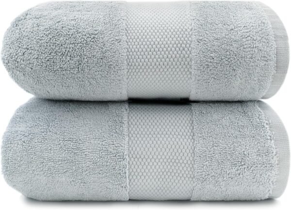 Maisonette Elegance 100% Organic Cotton Turkish Bath Sheets - Soft Absorbent Oversized Bathroom Towel - Ideal Quick Dry Extra Large Luxury Towel Set for Shower - (35" x 70", 2 Pack) Green (Eucalyptus)