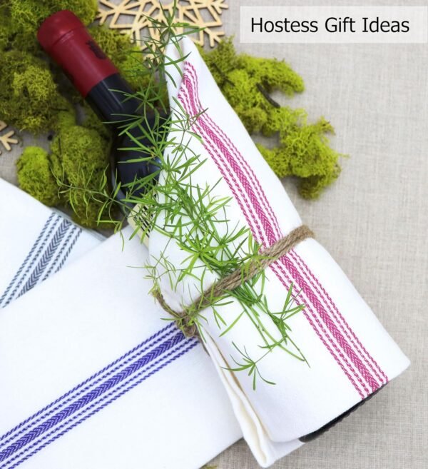 Cotton Craft - Scandia Stripe 12 Pack - Pure Cotton - Professional Commercial Restaurant Grade Kitchen Dish Tea Towel Cloth Napkins - Low Lint Sturdy Weave - Reusable - 16x28-30 Ounces - Charcoal - Image 5