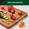 ROYAL CRAFT WOOD Wooden Cutting Boards for Kitchen Meal Prep & Serving - Bamboo Wood Serving Board Set with Deep Juice Groove Side Handles - Charcuterie & Chopping Butcher Block for Meat (3 Pcs) - Image 5