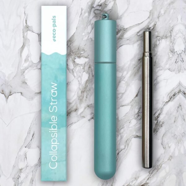 | Straws Reusable Stainless Steel with Soft Silicone Mouthpiece | Reusable Straw | Dishwasher Safe | +1 Straw Cleaning Brush (Sea Foam) - Image 3