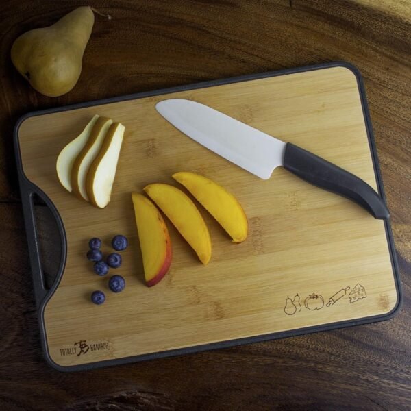 Totally Bamboo Poly-Boo Double Sided Bamboo and Poly Cutting Board, 15" x 11", BPA Free - Image 4