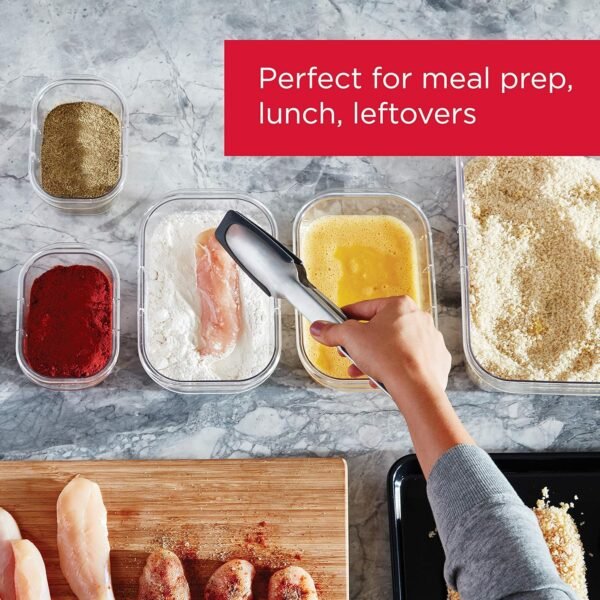 Rubbermaid Brilliance BPA Free 44-Piece Food Storage Containers Set, Airtight, Leak-Proof, with Lids for Meal Prep, Lunch, and Leftovers - Image 3