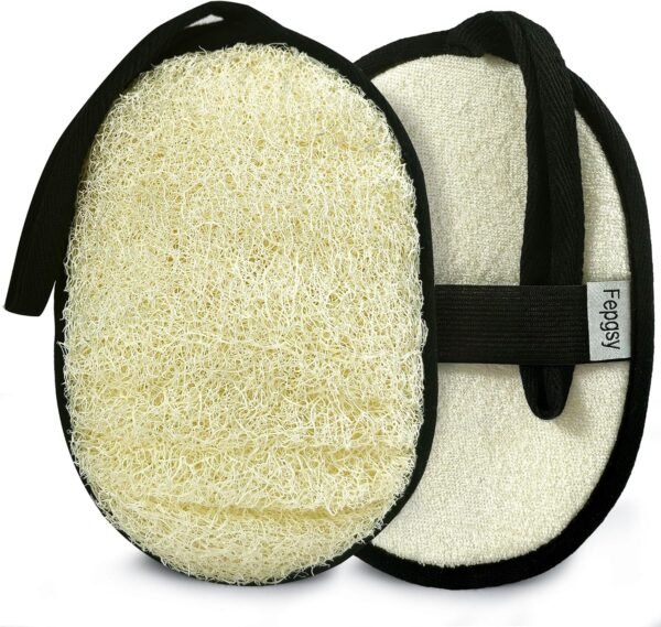Natural Loofah Sponge (2 Pack),Large 7"x5.1"Shower Loofah Sponge Exfoliating Body Scrubber for Women and Men,Natural Materials are Easily Biodegradable and Bath Exfoliation Doesn't Hurt The Skin