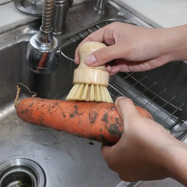 Bamboo Dish Scrub Brush, Kitchen Dish Scrubber Brush Set for Cleaning Dishes,Sink, Cast Iron Pan/Pot - Image 6