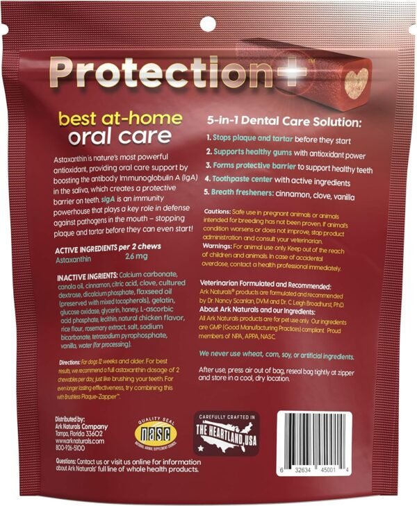 ARK NATURALS Protection+ Brushless Toothpaste – Medium Breeds, 18oz Bag – Dog Dental Chew with Toothpaste Center – Prevent Plaque & Tartar and Freshen Breath with Dental Chews for Dogs - Image 2