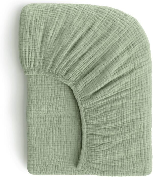 Muslin Crib Sheets, 100% Organic Cotton, Breathable and Ultra-Soft, Standard Crib Sheet Mattress (28"x 52") for Girls and Boys, Neutral Fitted Baby Crib Sheet (Sage Green)