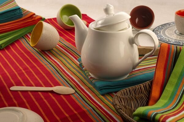 Kitchen Dish Towels, Salsa Stripe, 100% Natural Absorbent Cotton (Size 28 x 16 inches), Pack of 8-Multi Color - Image 2