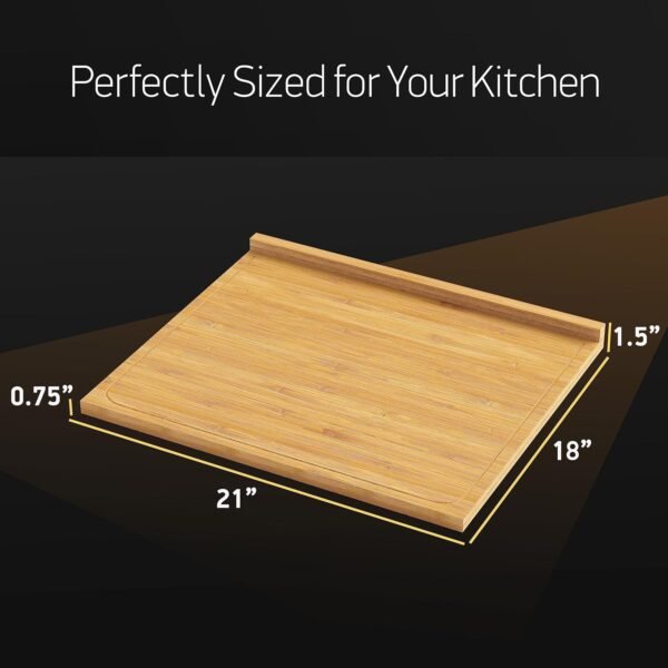 Extra Large Bamboo Cutting Board with Lip (X-Large) 21" x 18" - Image 2