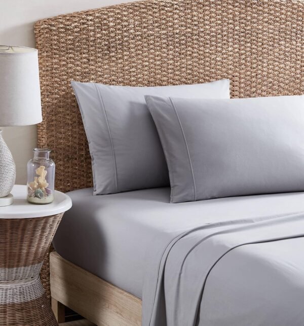 Tommy Bahama - King Sheets, Organic Cotton Bedding Set, Softens with Each Wash (TB T200 Grey, King)