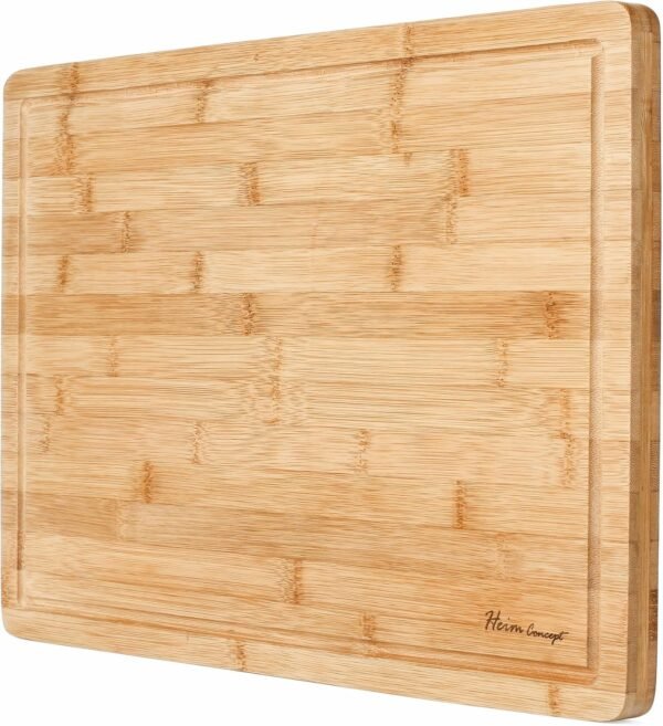 Heim Concept Organic Bamboo Cutting Boards for Kitchen Extra Large Chopping Board with Juicy Groove Perfect for Meat, Vegetables, Fruits, Cheese (18x12x3/4)