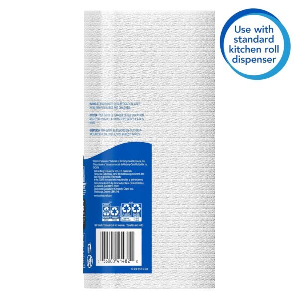 Scott Kitchen Paper Towels (41482) with Fast-Drying Absorbency Pockets, Perforated Standard Paper Towel Rolls, 128 Sheets / Roll, 20 Rolls / Case - Image 5