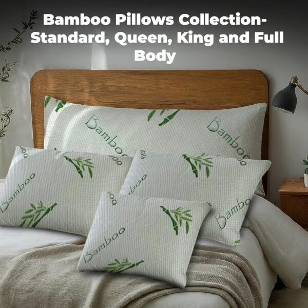 OMEO 2 Pack Queen Size Rayon Derived from Bamboo Pillow for Sleeping Shredded Memory Foam Bed Pillows for Side, Back and Stomach Sleepers, Soft, Cooling, Adjustable and Washable Cover 20" x 30" - Image 8