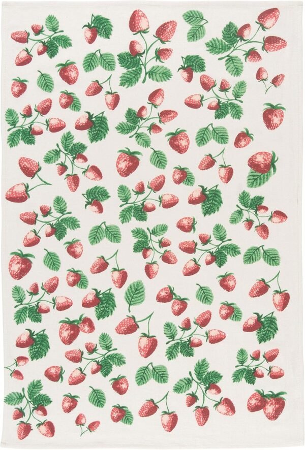 Now Designs Berry Patch Cotton Floursack Kitchen Dish Towels 20 x 30in, Set of 3, Red, Blue, Green, White - Image 3