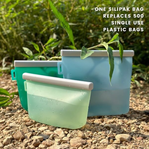 Reusable Silicone Food Storage Bags, 3 pack, Multi Use Leakproof Meal Prep Containers & Freezer Bags, Lunch Bags | Makeup Bag & Travel Containers | BPA Free, Dishwasher and Microwave Safe - Image 8