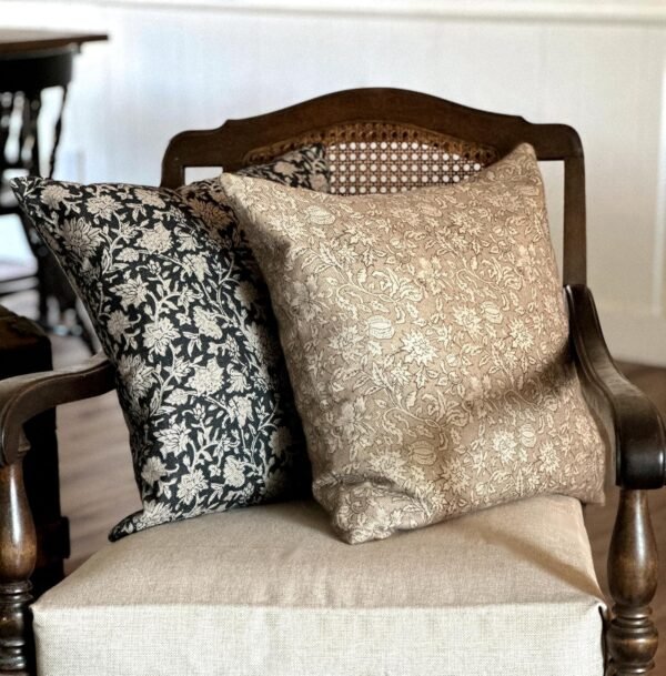 Clasica Studio Vintage Floral Throw Pillow Cover 18x18 Black Modern Transitional Double-Sided - Image 5
