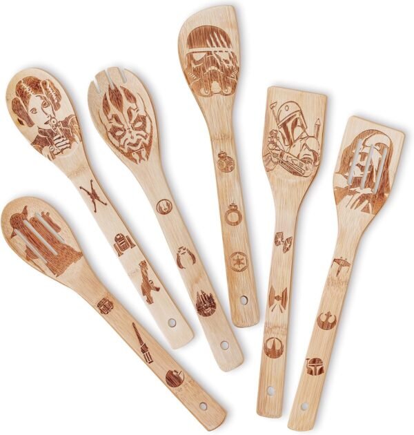Star War Kitchen Gifts Wooden Spoons For Cooking Utensils Set 6 pcs kitchen accessories House Warming Gift For Men And Women