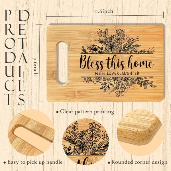 Bless This Home Cutting Board, Religious Gifts for Women Christian Gifts Bamboo Cutting Board, Christian Bible Verse Decorative Cutting Board Kitchen Decor, House Warming Gifts New Home - Image 7