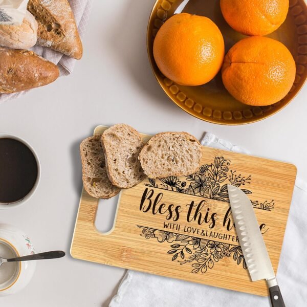 Bless This Home Cutting Board, Religious Gifts for Women Christian Gifts Bamboo Cutting Board, Christian Bible Verse Decorative Cutting Board Kitchen Decor, House Warming Gifts New Home - Image 3