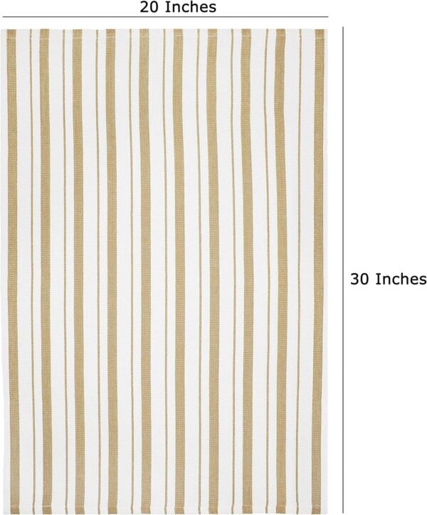 COTTON CRAFT Oversized Kitchen Towels - 4 Pack 100% Cotton Basketweave Tea Dish Towels - Absorbent Reusable Low Lint Quick Dry - Cooking Drying Restaurant Bar Cleaning Cloth Napkin -20x30 Linen Stripe - Image 3
