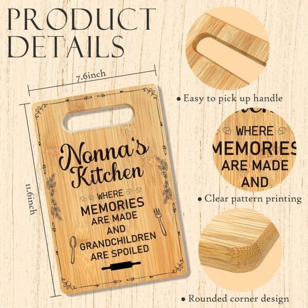 Nonna Gifts Cutting Board, Gifts for Nonna Grandma Bamboo Cutting Board, Mothers Day Birthday Gifts for Nonna Christmas Decorative Cutting Board Kitchen Decor, Nonna Gifts from Grandkids - Image 7