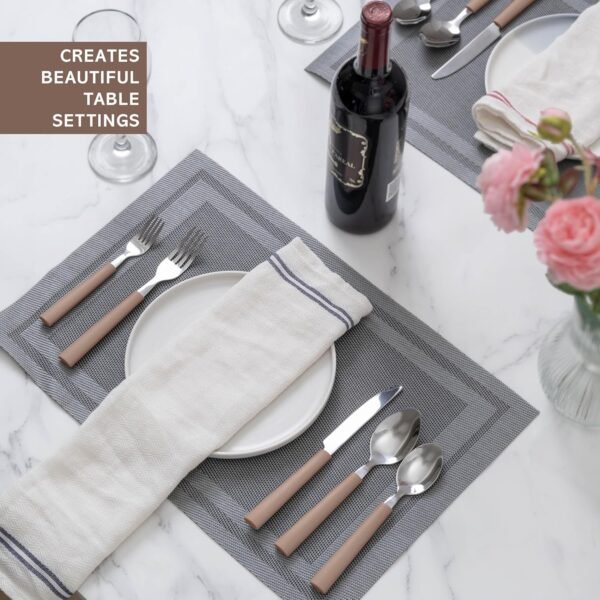 COOK WITH COLOR Bamboo Kitchen Utensil Set with Drawer Organizer | Cooking Tools and Storage Caddy, Brown, 25 Piece Cutlery Set - Image 6