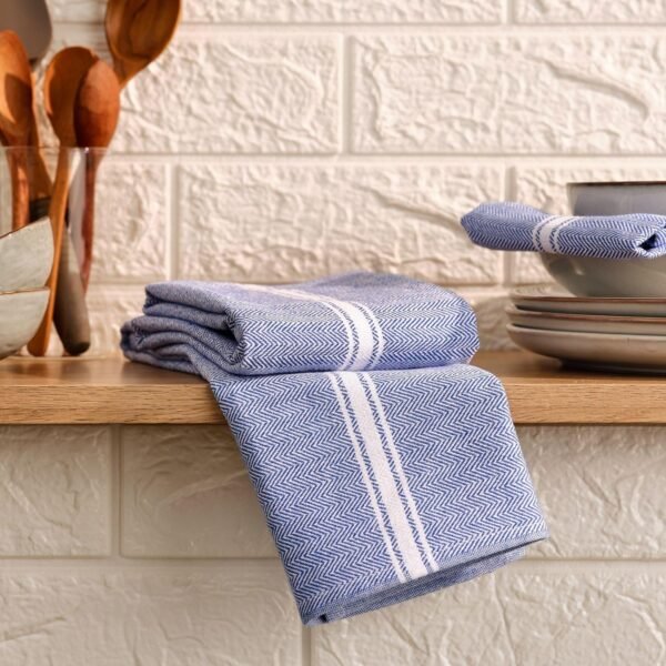 Kitchen Towels 100% Cotton, 6-Pack, Premium Dish Towel for Drying Dishes, 14”x 25” Ultra Soft & Super Absorbent, Hand & Tea Towels for Kitchen, Quick Drying Dish Towel - Royal Blue - Image 3