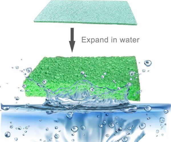 36 Pk Pop-Up Compressed Cellulose Sponges, Heavy Duty Scrub Kitchen Sponge, Clean Tough Messes Without Scratching Eco Friendly Reusable Compostable&Biodegradable 11.5x7x2cm - Image 3