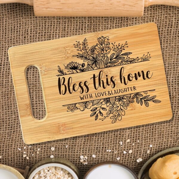 Bless This Home Cutting Board, Religious Gifts for Women Christian Gifts Bamboo Cutting Board, Christian Bible Verse Decorative Cutting Board Kitchen Decor, House Warming Gifts New Home - Image 2