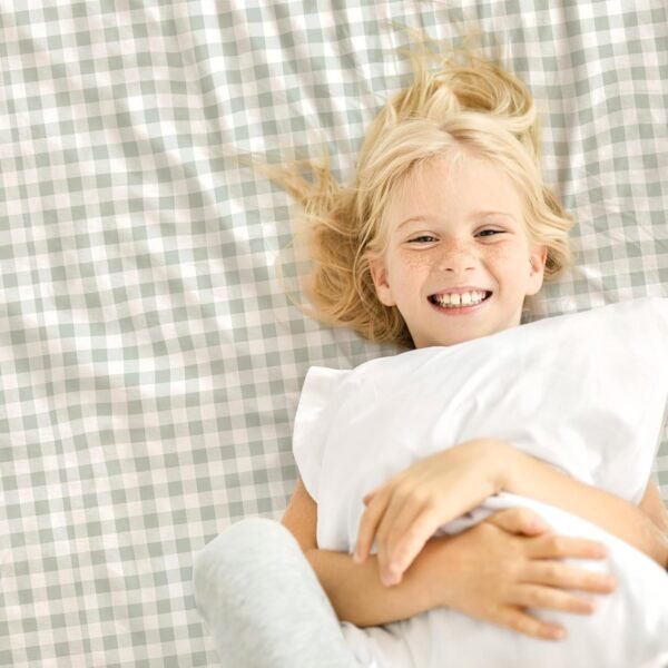MakeMake Organics Organic Sheet Set Full (4 Piece) GOTS Certified Organic Cotton Sheets 300 TC Sateen Soft Fitted Sheet Flat Sheet Pillow Cases Toddler Kids (Full, Weaves) - Image 2