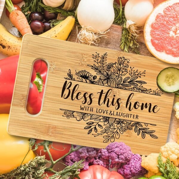 Bless This Home Cutting Board, Religious Gifts for Women Christian Gifts Bamboo Cutting Board, Christian Bible Verse Decorative Cutting Board Kitchen Decor, House Warming Gifts New Home - Image 4
