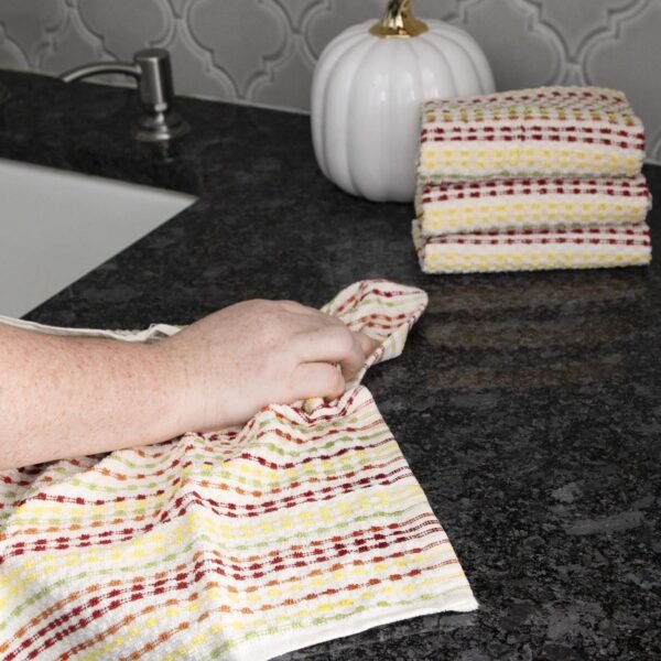 Ritz Pebble Bar Mop Towels: Highly Absorbent & Super Soft - 100% Cotton, Durable and Super Absorbent Kitchen Bar Towels for Wiping Tables and Counters, 4-Pack, Fall - Image 4