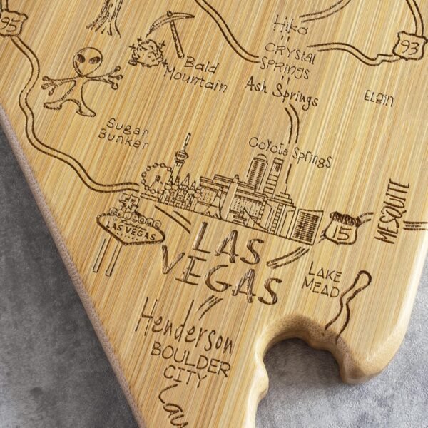 Totally Bamboo Destination Nevada State Shaped Serving and Cutting Board, Includes Hang Tie for Wall Display - Image 6