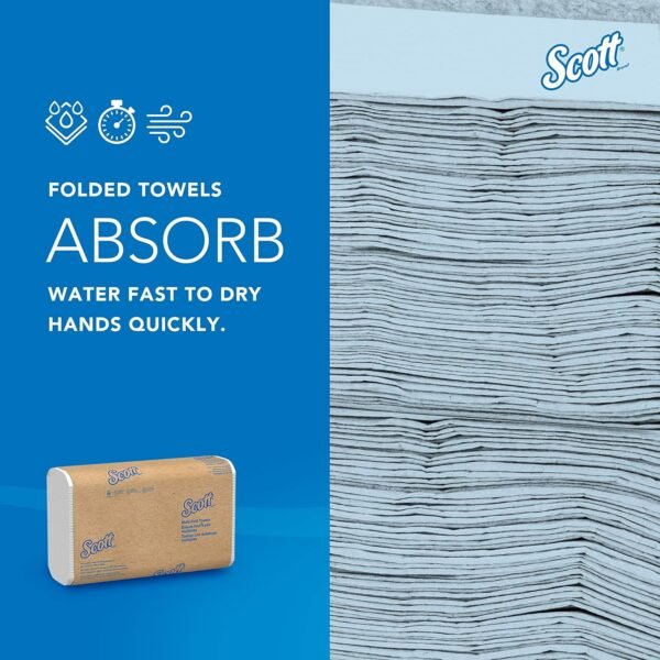 Scott® Multifold Narrow Width Paper Towels, Bulk (37490), with Absorbency Pockets, 8.0" x 9.4" sheets, White, Compact Case for Easy Storage (250 Sheets/Pack, 16 Packs/Case, 4,000 Sheets/Case) - Image 9