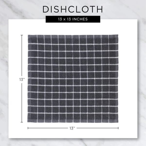 DII Heavy Duty Kitchen Towels Collection Long Lasting Quality, Cotton Dish Towel, 18x28"; Dish Cloth, 13x13", Tartan Plaid, 6 Piece - Image 6