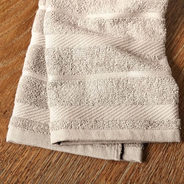 KitchenAid Albany Kitchen Towel 4-Pack Set, Milkshake Tan/White, 16"x26" - Image 4