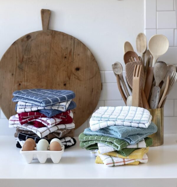 Ritz 100% Cotton Terry Kitchen Dish Towels, Highly Absorbent, 25” x 15”, 3-Pack, Federal Blue - Image 9