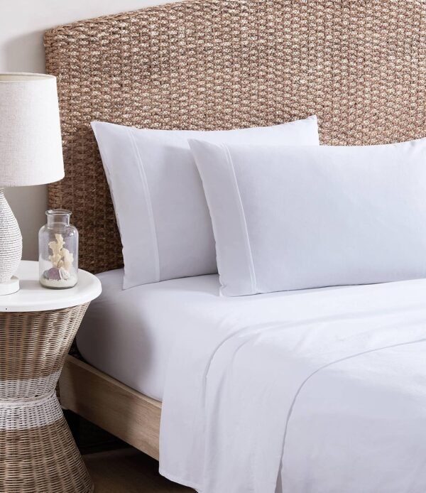 Tommy Bahama - King Sheets, Organic Cotton Bedding Set, Softens with Each Wash (TB T200 White, King)