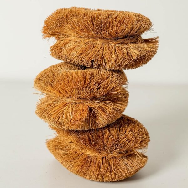 Pack of 3 Tawashi 100% Natural Coconut Coir Fiber Brush, Ideal for Vegetable and Fruit Scrub, Kitchen Cleaning Needs, Kamenoko Japanese Design - Image 4