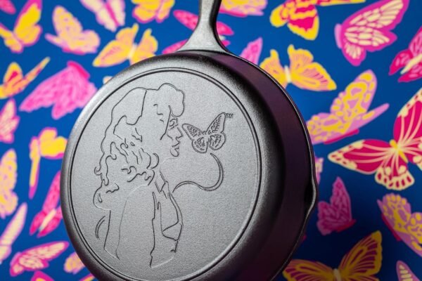 Lodge 10.25 Inch Dolly Parton Pre-Seasoned Cast Iron Stamped Skillet - Signature Teardrop Handle - Use in the Oven, on the Stove, on the Grill, or Over a Campfire, Black - Image 5