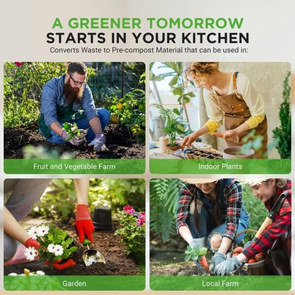 Nutrichef 3L Electric Kitchen Composter - Compost’s Organic Material & Food Scraps | Countertop Automatic Compost Bin | Dry, Crush, & Cooling Functions | Perfect for Kitchens & Apartments | Grey - Image 7