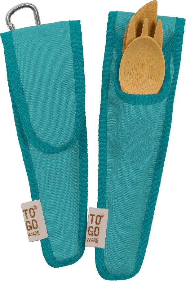 Kid's Bamboo Utensil Set Berry Blue, 1 EA - Image 3