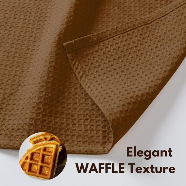 Native Fab Kitchen Towels 4 Pack (16"x26") & Dish Cloths 4 Pack (12"x12") - 8 Piece Kitchen Set, 100% Cotton, Absorbent & Durable for Cleaning and Cooking - Perfect for Home & Kitchen Use - Brown - Image 4