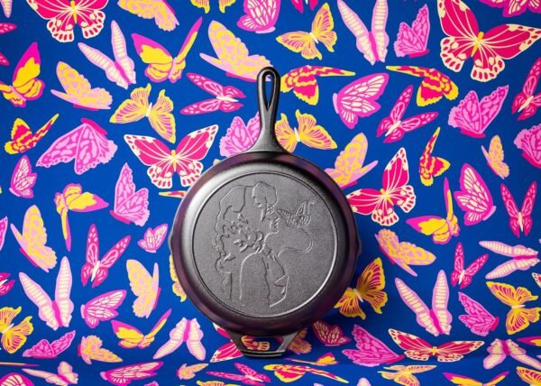 Lodge 10.25 Inch Dolly Parton Pre-Seasoned Cast Iron Stamped Skillet - Signature Teardrop Handle - Use in the Oven, on the Stove, on the Grill, or Over a Campfire, Black - Image 2