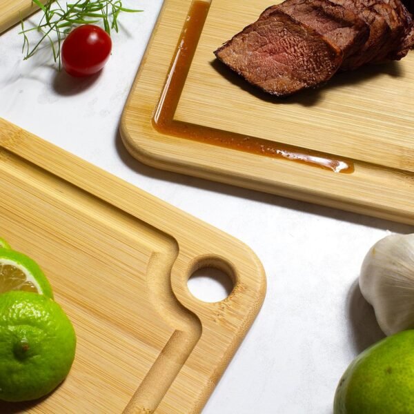 Totally Bamboo 3-Piece Bamboo Cutting Board Set with Juice Grooves; 3 Assorted Sizes of Bamboo Wood Cutting Boards for Kitchen - Image 5