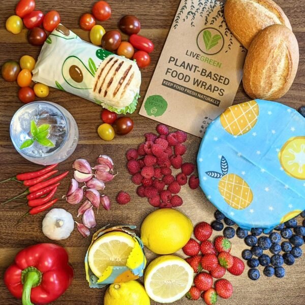 Vegan Soy Wax Food Wraps - Reusable, Organic, & Eco-Friendly Cotton - Zero Waste & Sustainable Food Storage Alternative - 3 Sizes per Pack - Image 4