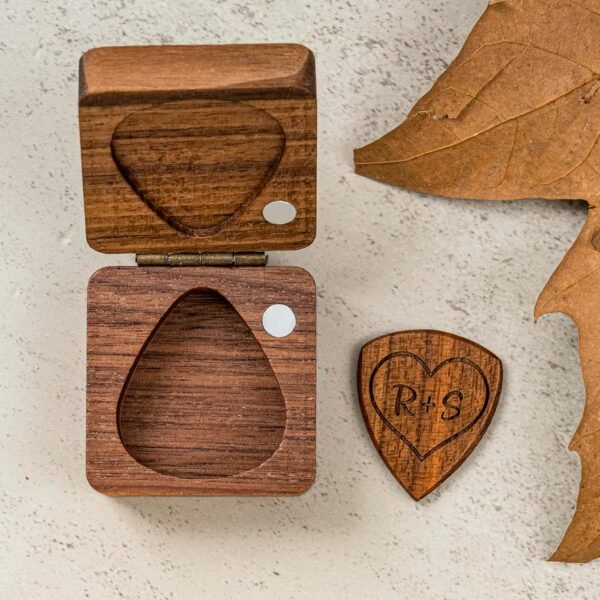 Engraved Guitar Pick Box, Guitar Shaped Guitar Pick Box, Personalized Wood Guitar Picks Box, Plectrum Box Guitar Player Gift, Christmas Gift For Him - Image 4