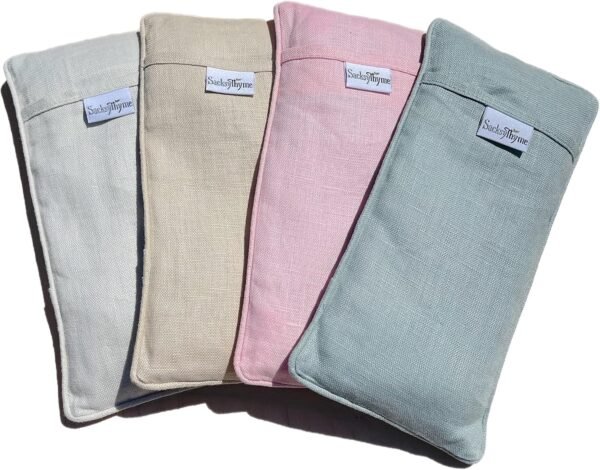 Organic Linen Eye Pillow - Lavender & Flaxseed for Relaxation, Yoga, Stress Relief - Microwavable Heating Pad & Cool Compress - Made in USA - Gifts for Meditation - (Unscented) - Image 8