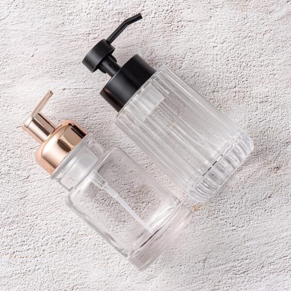 Easy Tang Glass Foaming Soap Dispenser with Black Pump, 12 OZ Vintage-Inspired Modern Glass Refillable Bottle for Bathroom Vanity Countertop and Kitchen - Image 7