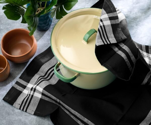 Black Kitchen Towels Kitchen Dish Towel100% Cotton Dishtowels Hand Towels Kitchen, French Striped Dish Towels Drying, Hand Tea Towels, Farmhouse Dish Towels (18x28 inch) Set of 4 - Image 2